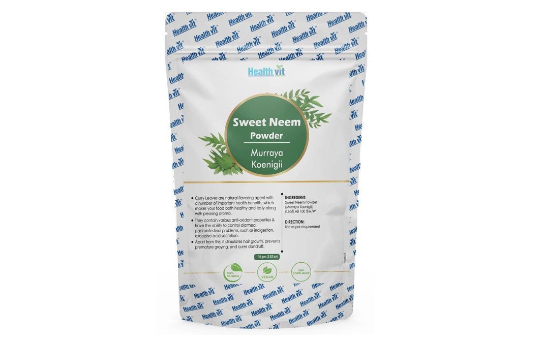 Health Vit Sweet Neem Powder (Murraya Koenigii)   Pack  100 grams